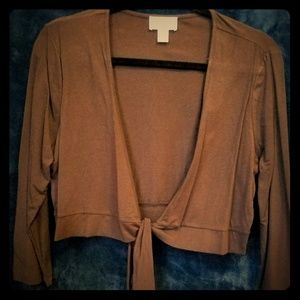 Junior's brown crop cardigan
